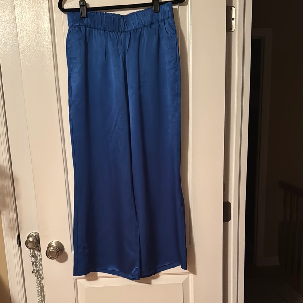 J. Crew Wide Leg Pants in Blue